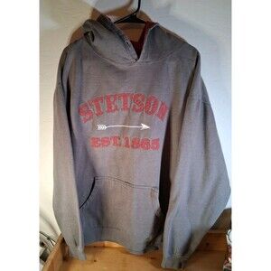 Stetson Mens Distressed Logo Brown Red Arrow Cotton Blend Hoodie Read XL Ouray